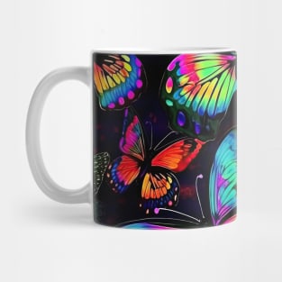 Neon Bright Butterflies Mug